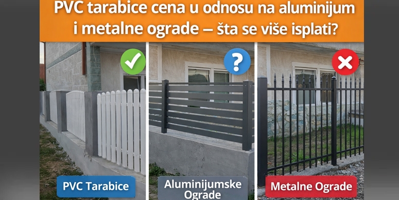 Pvc tarabice cena u odnosu na aluminijum i metalne ograde sta se vise isplati